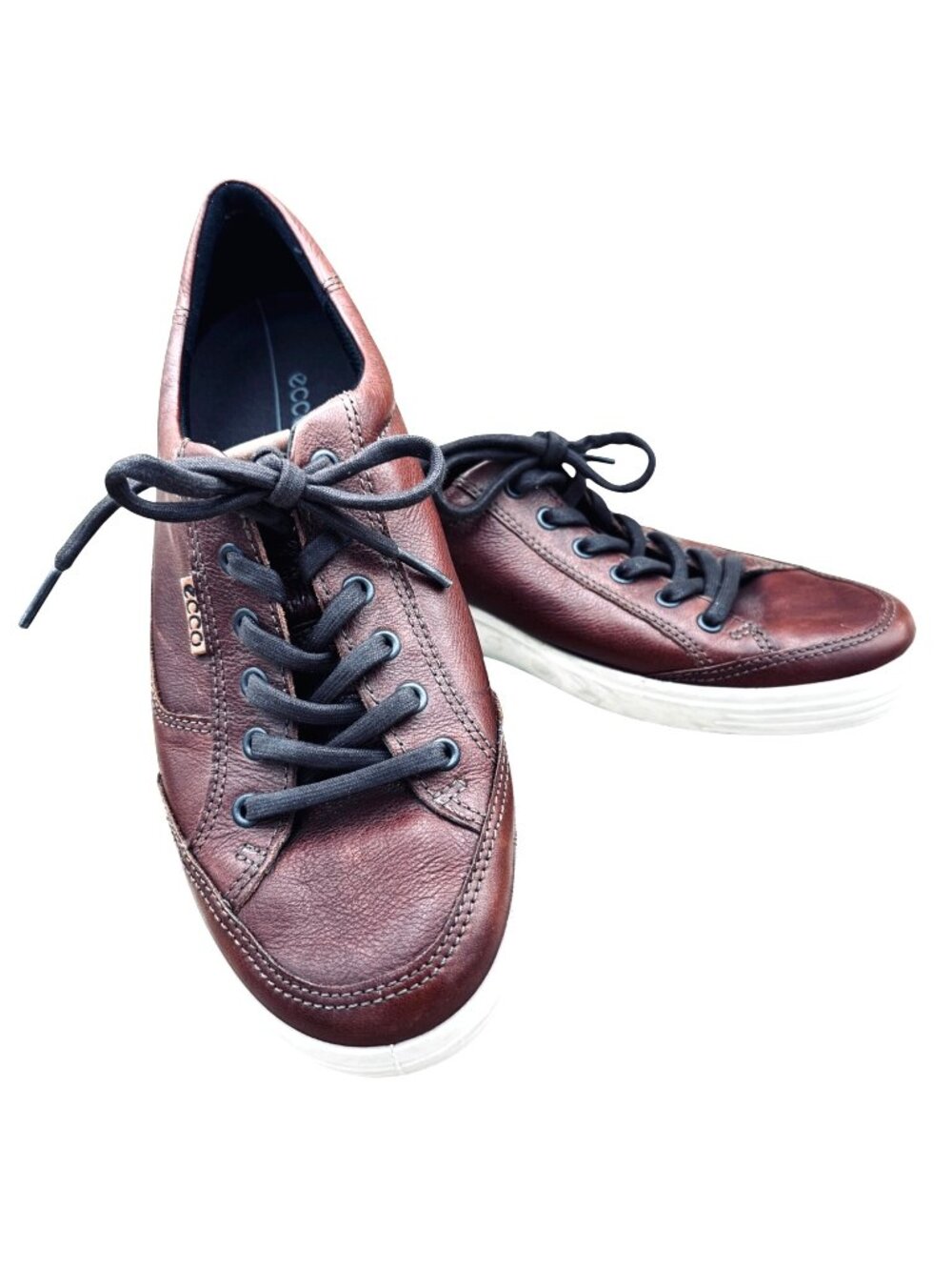 Ecco Soft 7 Mens Sneakers Size 10 Brown Leather Comfort Low Top Lace Up  Shoes